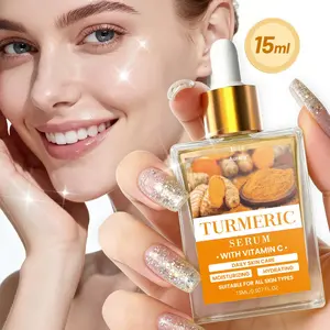 Turmeric Vc Essence With Nicotinamide, Vc& Turmeric Extract, Unisex Facial Care Product For Face&Neck,Turmeric Cleanses Skin, Fights Acne, Evens Tone, Fades Scars, Sun Damage, & Age Spots,For Parents And Friends- 15ml