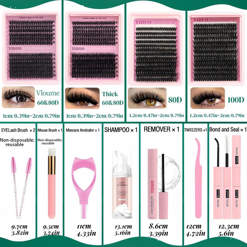 Mixed Length Individual False Eyelashes Kit, DIY Eyelash Extensions, Natural-Looking Eyelash Extensions with Accessories, Self-Grafting Curling Lashes for Women, Makeup Products #TOP PICKS