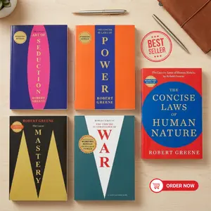 Robert Greene The Concise 5 Books Set (The Concise 48 Laws Of Power, The Concise Laws of Human Nature, The Concise Mastery, The Concise Art of Seduction & The Concise 33 Strategies Of War)