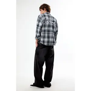FORD Men's Logo Flannel Long Sleeve Shirt