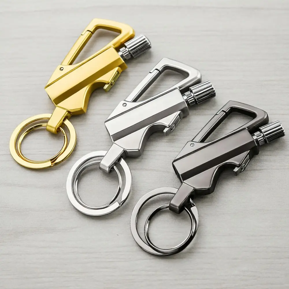 3 In 1 Multifunctional Waterproof Fire Starter Keychain - Reusable Match, Lighter, Bottle Opener (Lighter Fluid Not Included) for Adult Outdoor Survival, Women