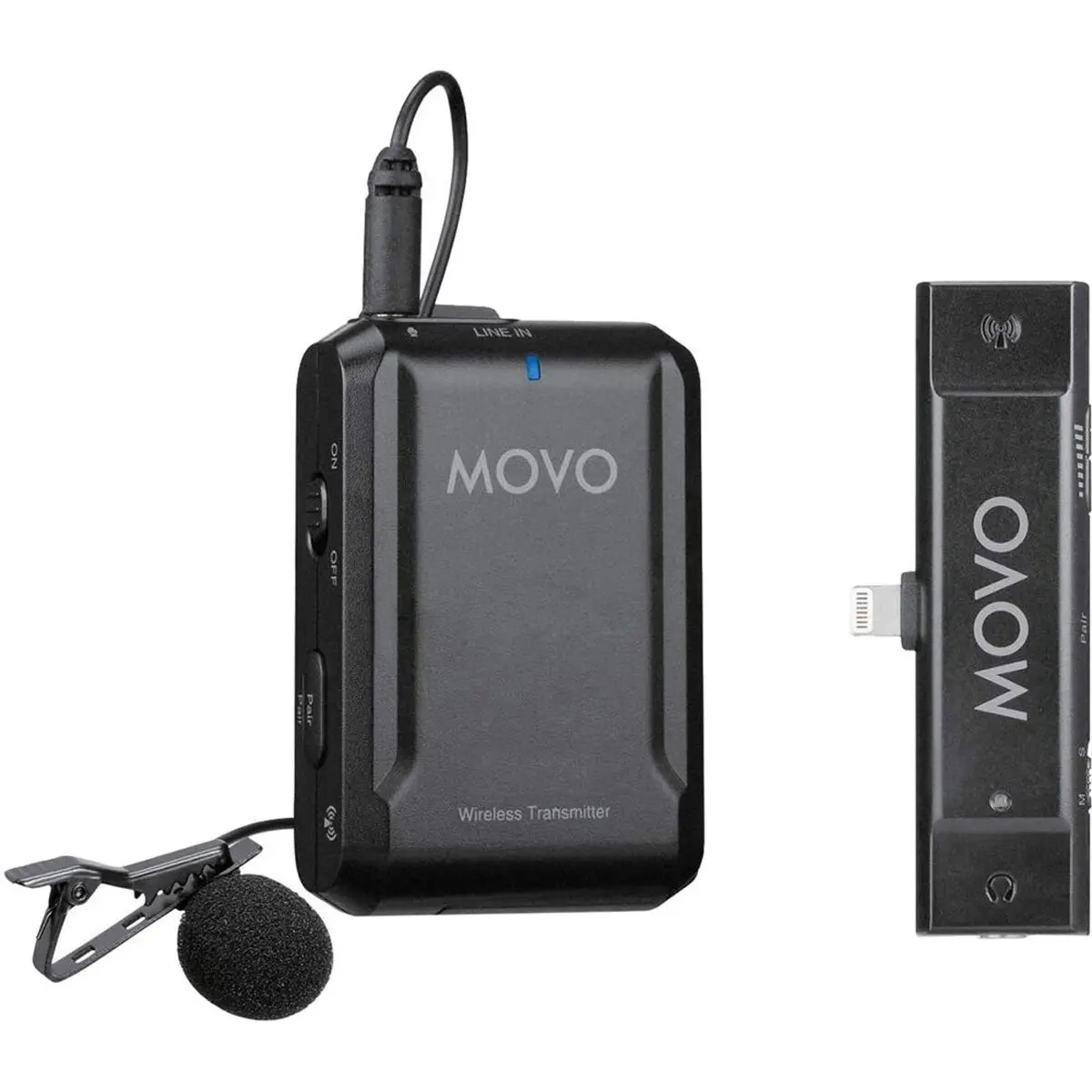 Movo Photo EDGE-DI Digital Wireless Microphone System with Omnidirectional Lavalier Microphone for Apple iPhone