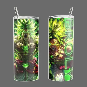 Broly Stainless Steel Insulated Travel Dragon Tumbler With Straw | 20oz 40oz Legendary Super Saiyan Power Edition Dbz fans