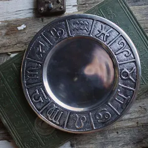 Zodiac Metal Pillar Candle Holder -  4.75"