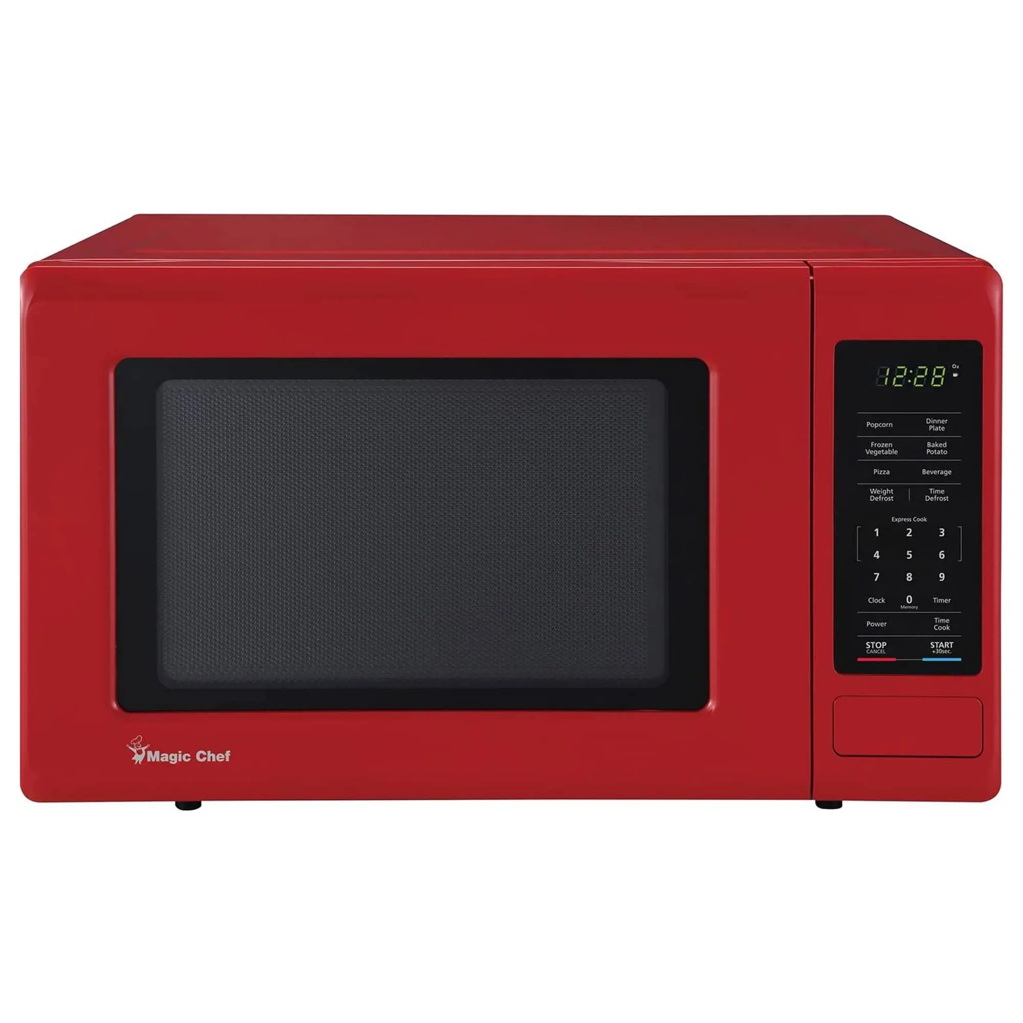 Magic Chef 0.9 Cubic Feet 900W Small Stainless Countertop Microwave Oven, Red Magic Chef 0.9 Cubic Feet 900W Small Stainless Countertop Microwave Oven, Red