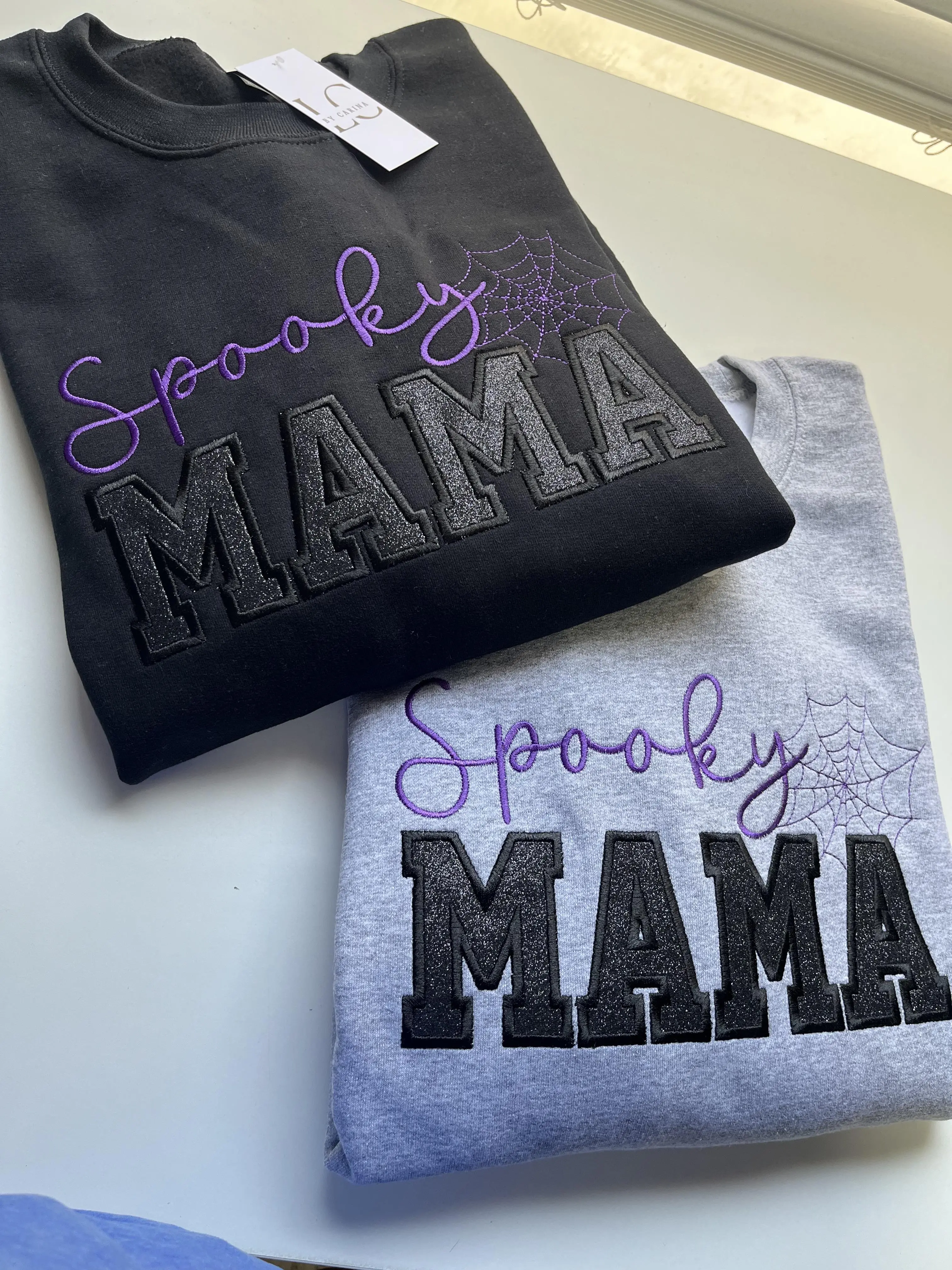 Spooky Mama Embroidered Sweatshirt | Halloween Mom Shirt | Cozy Fall Sweatshirt | Spooky Season Apparel | Fun Mom Gift | Unisex Sweatshirt Cute Casual Fit Hoodie