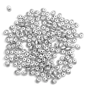 SUPERDUO 2.5X5MM MATT METALLIC SILVER, for jewelry making, custom jewelry, handmade jewelry, beaded jewelry,  beading supplies