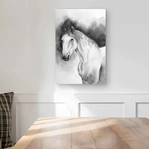 Begin Home Decor C1MP1218VECO0N 12 x 18 in. Domino Horse - Metal Print Wall Art for Animals Bedroom Decor