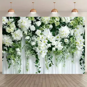 Artificial Flower Backdrop, 1 Count Romantic Faux Flower Backdrop, Indoor & Outdoor Decorative Backdrop for Wedding Birthday Party, Fruit, Flower Arrangement