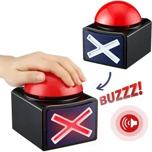2Pcs Game Buzzers for Trivia Games with Lights and Sound, Answer Buzzers Party Button for Game Quiz Family Classroom(2 AA batteries not included)
