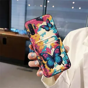 Cover Durable Phone Case For Samsung Galaxy Note10 pro/Note10+/Note10 Plus Full wrap protective Soft case Fashion Design Back Cover Dirt-resistant Card slot Card sleeve Waterproof