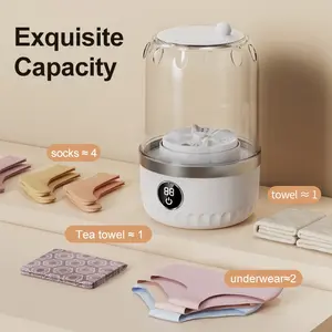 Small washing machine, touch screen display, three-speed adjustment function, top-opening lid design to prevent water leakage, convenient for personal hygiene care, suitable for kitchen towel cleaning
