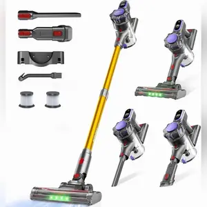 MONSGA MV3 Cordless Stick Vacuum Cleaner – 45KPa 400W Powerful Suction, 50-Min Runtime, Anti-Tangle Brush, LED Display
