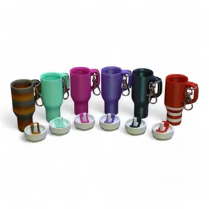 Tumbler Cup Keychain with Removable Lid - Chapstick Holder, rings, medication, money cute for all - One of a kind design!
