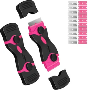 Razor Blade Scraper Tool,  2-in-1 Multi-Purpose Cleaning Tool with Metal and Plastic Blades, Cleaning Scraper Remover for Stickers, Decals, Adhesive & Paint, for Car Glass & Windows, Double-Edged Razor Blades for Effortless Removal