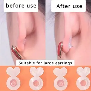10Pcs Silicone Earring Backs For Heavy Earrings, Invisible Lift Support Pads For Droop-Free Ear Lobe, Secure Earring Lifters For Studs & Danglers