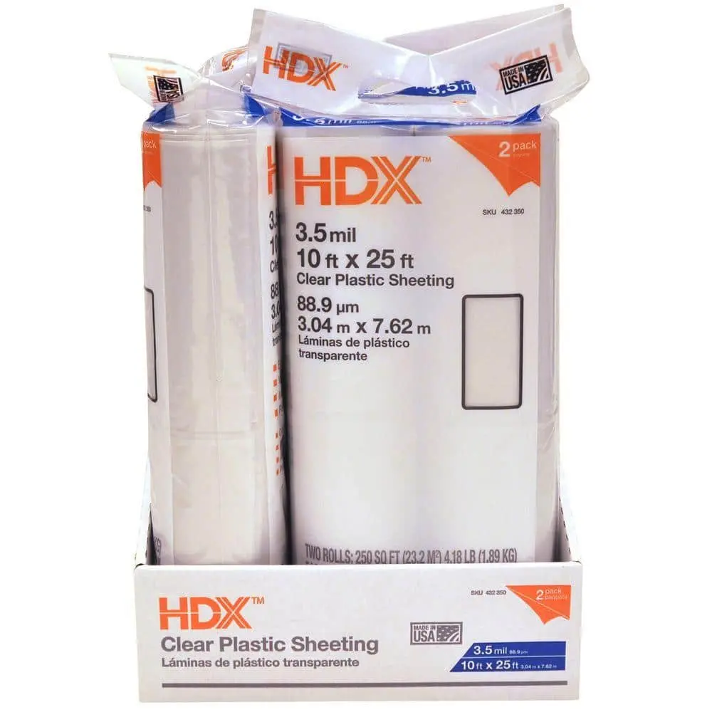 10 ft. x 25 ft. Clear 3.5 mil Plastic Sheeting (2-Pack)