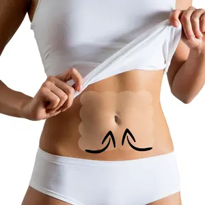 Skinnies Instant Tummy Tuck Tape (6” x 8”, 5-Pack) – Invisible Trim-to-Fit Strips for Smooth Look, Hypoallergenic & Sweat-Resistant, Best Fit Up to Size 14