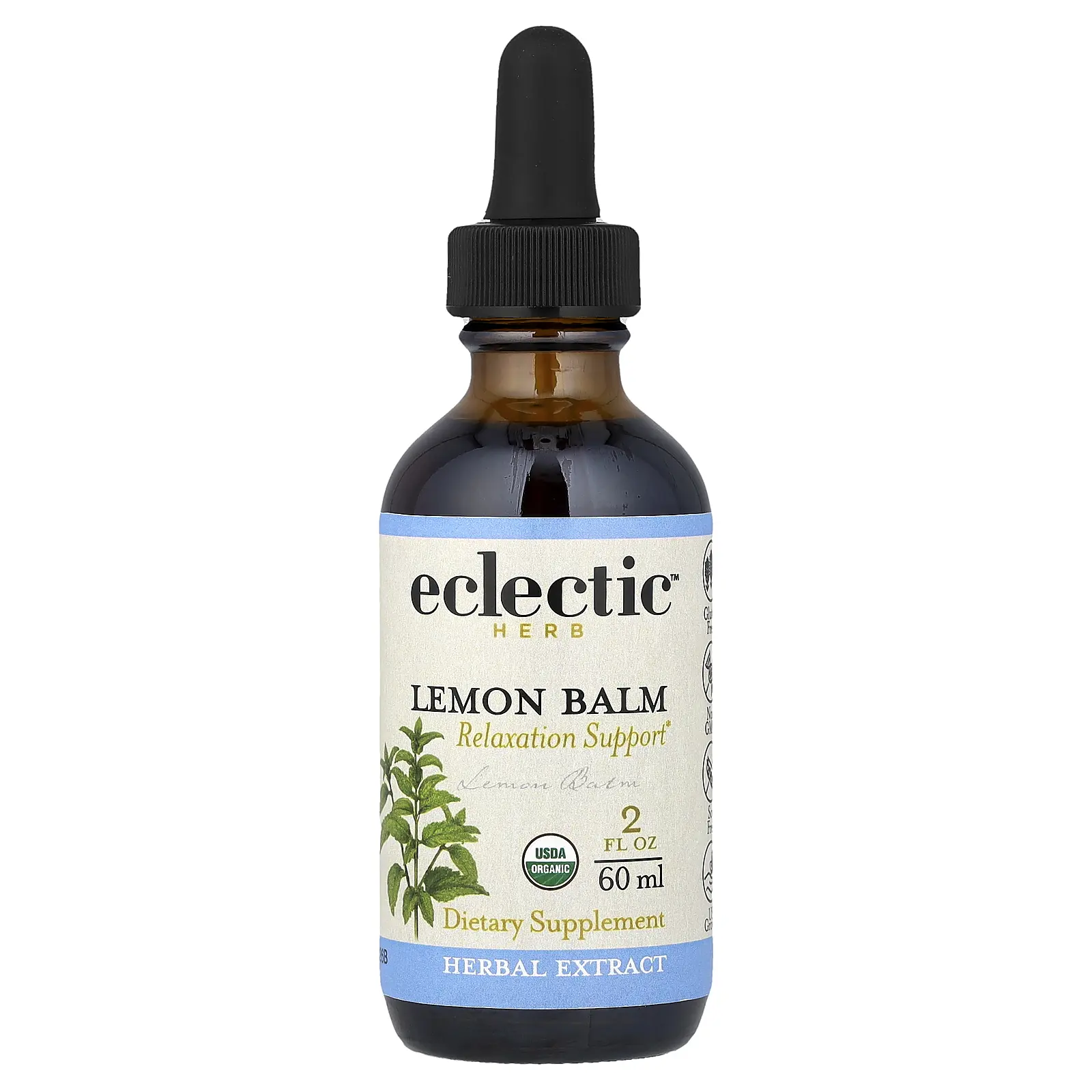 Eclectic Herb Lemon Balm Extract, Relaxation Support, 2 fl oz (60 ml)