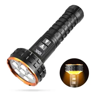 Hokolite Rechargeable Bidirectional Survival Flashlight 5000LM with Digital Display 8 Modes IPX4 Waterproof Multi-Use, Compact, Portable for Emergency