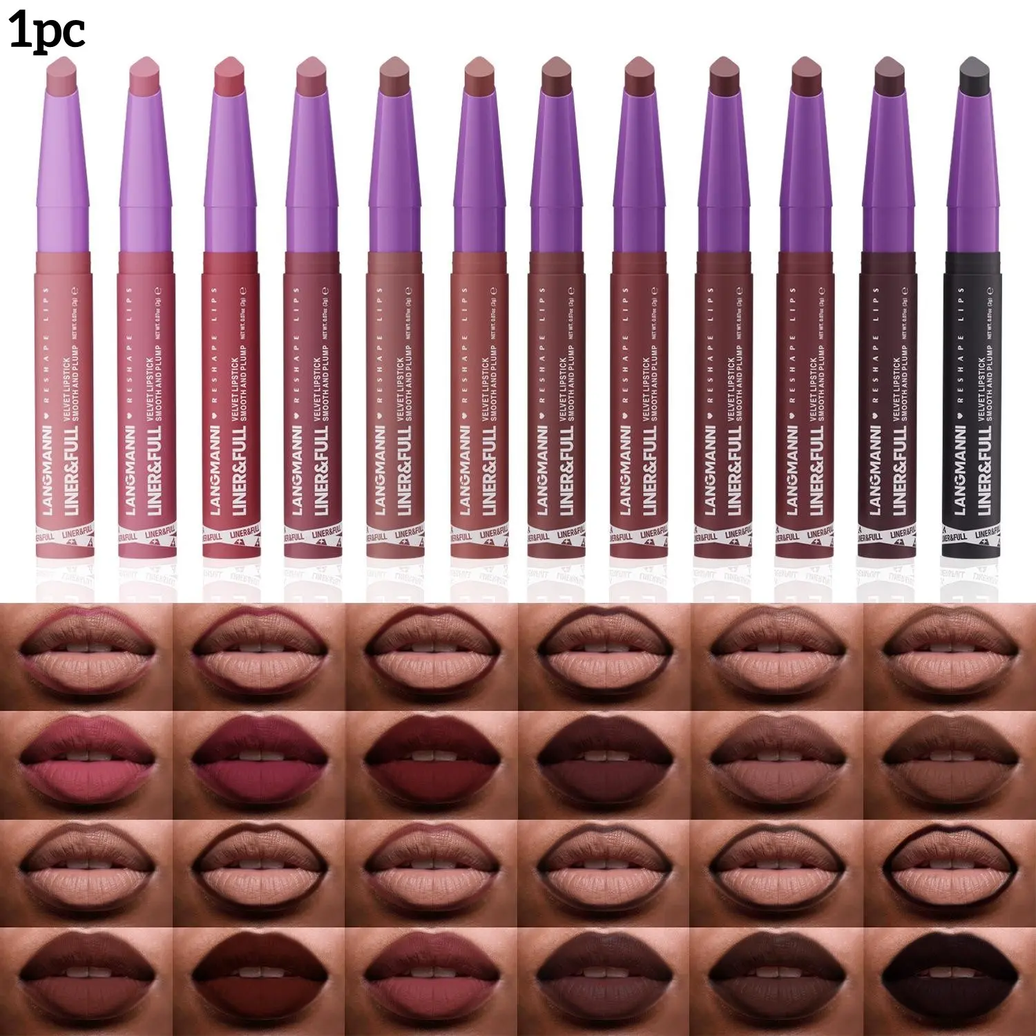 Matte Lipstick Mouth Water Drop Oblique Mouth Red Lip Line Dual-purpose, Easy To Color and Long-lasting, Extreme Lip Plumper, Beauty Lipstick, Lipstick Cosmetic, Lip Products