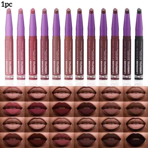 Matte Lipstick Mouth Water Drop Oblique Mouth Red Lip Line Dual-purpose, Easy To Color and Long-lasting, Extreme Lip Plumper