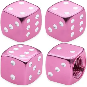 4PCS Aluminum Dice Tire Valve Stem Caps: Pink, Dustproof, Universal for Cars, SUV, Trucks, Bikes & More motorcycle tire tire  tech