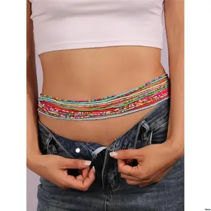 8pcs / setRandomPlasticColorfulBeadedWaistChain