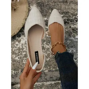 Women'sSolidColorPointedToeFlatShoes,FashionableSliponShoesforDailyWear,LightweightBreathableComfortableShoesforWomen&Girls,RunningGiftVersatile