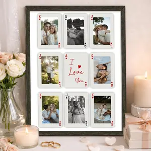 Custom Photo Playing Cards Frame, Romantic Playing Card Print, Couple Gifted Wall Art, Gifts for Anniversary, Gift for Him, Couples Gifts, Gift for Boyfriend, Gift for Girlfriend