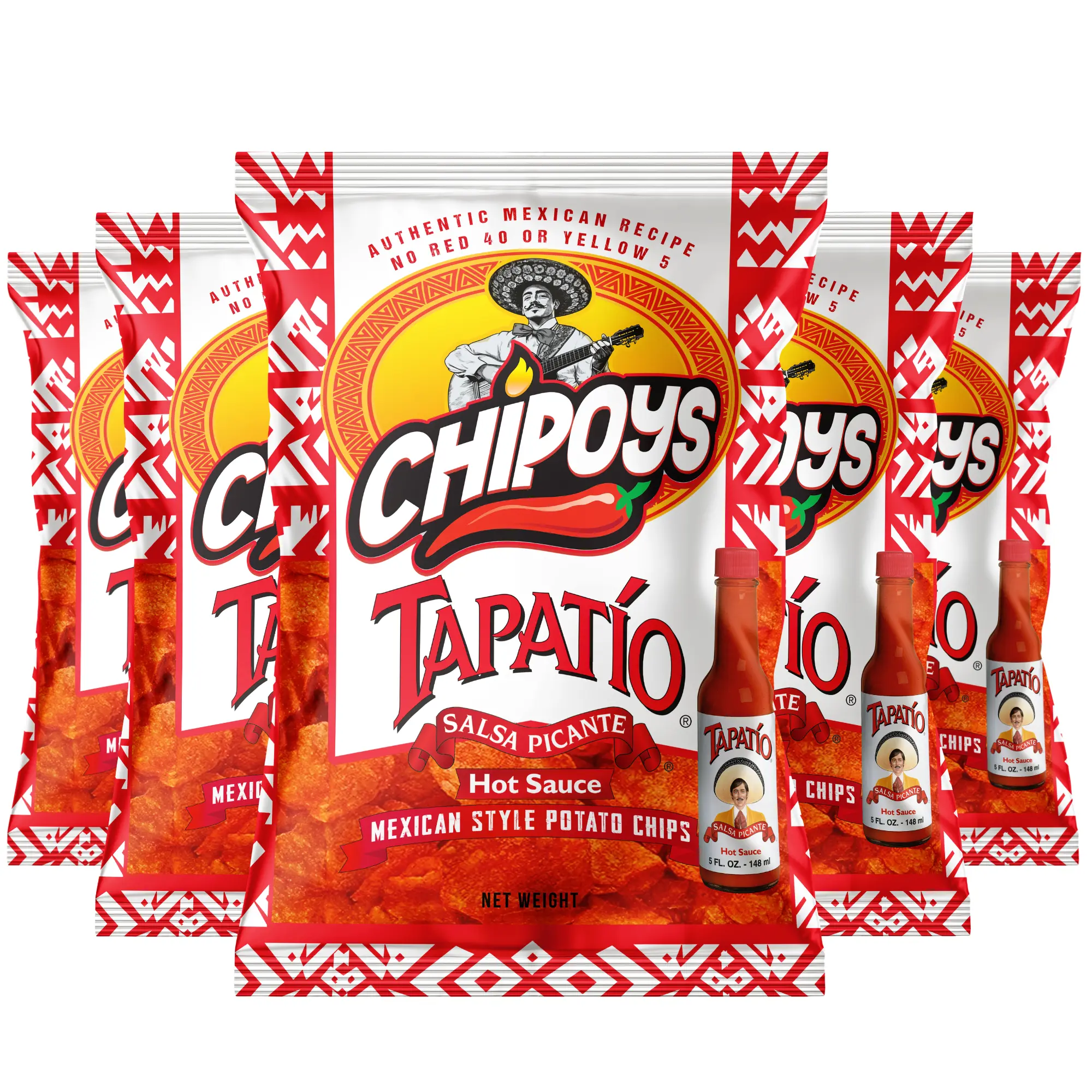 Chipoys Tapatío Mexican Style Potato Chips (2.5oz) (5Bags)