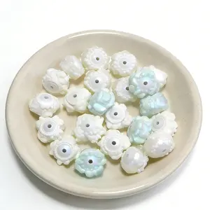 50g Mint Cream Bead Material Pack, Soft Cute Oddity Holeless Loose Beads Random Colors, DIY Phone Chain & Bracelet Making Kit