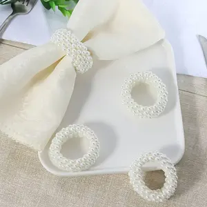 6pcs/12pcs Pack Elastic Napkin Holders with Elastic Bands - Plastic Napkin Rings Suitable for Weddings, Christmas, Parties, Everyday Dining Table Decor - Napkin Loops