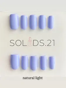 Periwinkle Press-On Nails, Premium Hand-painted Gel-X, Gel Polish, Reusable, Glossy Matte or Chrome Finish, 20 nails included, no sizing kit needed, Almond, Oval, Square or Coffin, Extra Short, Short, Medium, or Long