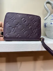 Pre-owned Leather small leather goods Louis Vuitton Monogram Empreinte in Bourdeaux