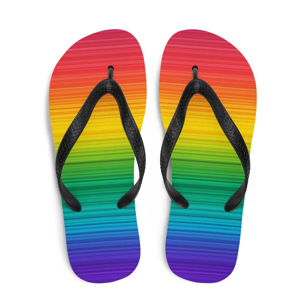 Rainbow Gradient Flip Flops
