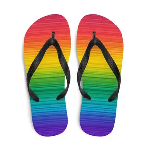 Rainbow Gradient Flip Flops