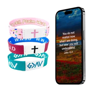 Christian Bracelet | Tap to Get Daily Verse | God is Greater than The Highs and The Lows | Bible Verse Bracelet | Elastic NFC Bracelet
