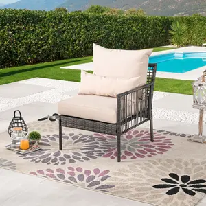 Top Space All-Weather PE Wicker Rattan Sectional Sofa Set with Thick Cushions for Outdoor Balcony Garden Pool