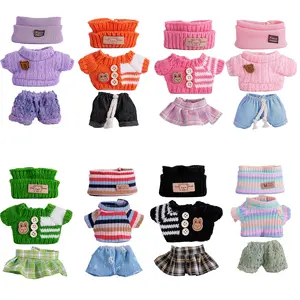8 sets clothes for Labubu,Labubu Outfits,Clothes Set for 17cm Lububu Doll,3 Piece Set Hat Clothing for LA BUBU, Stylish Adorable Accessories (No Doll&Shoes)