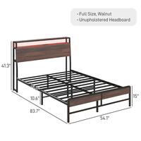 Walnut+Full Size+Wooden Headboard