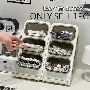 Desktop Incline Pen Holder Storage Box, Large Capacity Student Office Use, Mark Pen Nib Holder, Desk Organizer for Pens and Pencils, Stationery, Desk Tidy