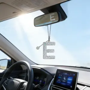 Rhinestone Letter Car Pendant, Luxury Crystal Initial Alphabet Car Hanging, Elegant Accessory for Women, Perfect Gift Idea