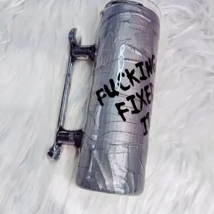 Funny Duct Tape Tumbler with Wrench Handle multifunctional Reusable keeps drinks hot or cold Handmade Water Bottles