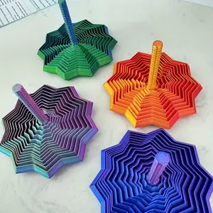 3D Printed Rotating Gyroscope, Colorful Multi-Pattern Design, Adult Puzzle Toy, Indoor Outdoor Mechanical Puzzle, Valentine's Day Gift