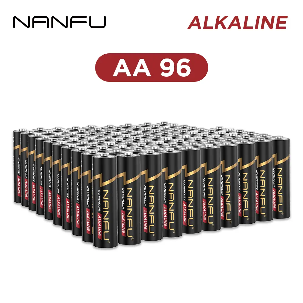NANFU AA/AAA 96/72/56/36/20/12 Alkaline Batteries High-Performance Double A Triple A Batteries for Home and Office,10-Year Shelf Life,1.5V Non-Rechargeable Single Use