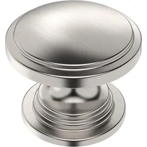 10 Pack Brushed Satin Nickel Cabinet Knobs, 1.1 Inch(30mm) Diameter Round Cabinet Knobs for Cabinets and Drawers AL6014SN