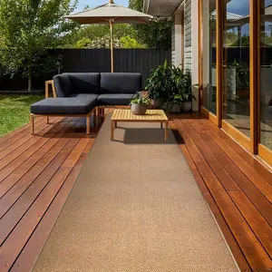 Outdoor Coconut Fiber Stripe Carpet, Lightweight Splash-Resistant, Easy-Dry Sunscreen, Anti-Slip Patio Rug, Summer Outdoor Mat