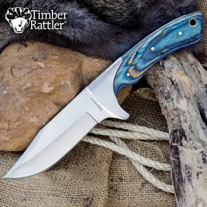 Timber Rattler Blue Pakkawood Skinning Knife