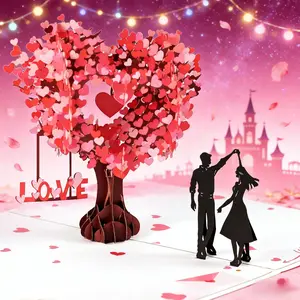 Pop Up Valentine's Day Card, 3D Anniversary Card with Love Tree & Hearts - Wedding Card for Wife, Husband, or Couple| Romantic Gift for Anniversary, Valentine's, Mother's Day gift Birthday (6x8 inch)